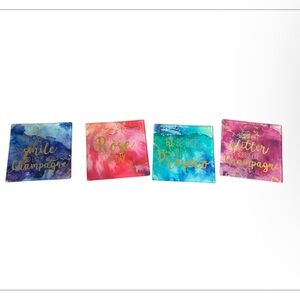 Colorful Inspirational glass coaster  Set